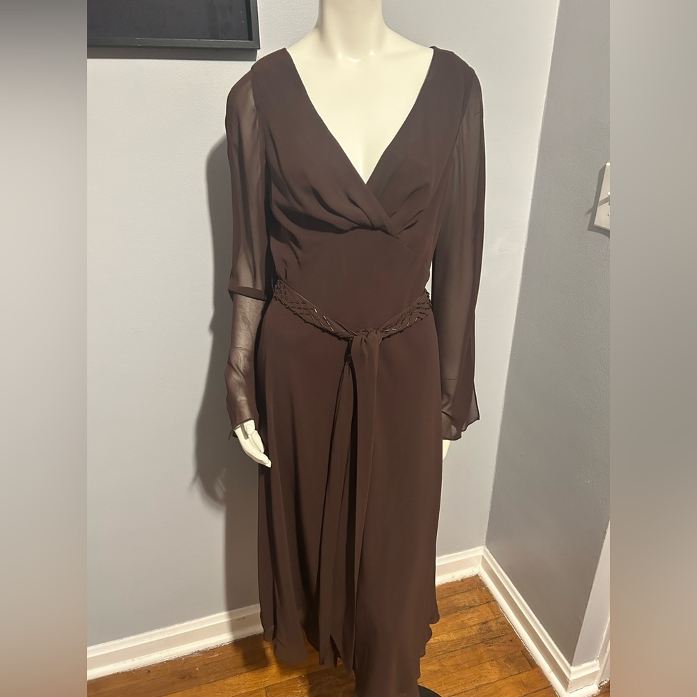 Chocolate Sheer Armed Dress